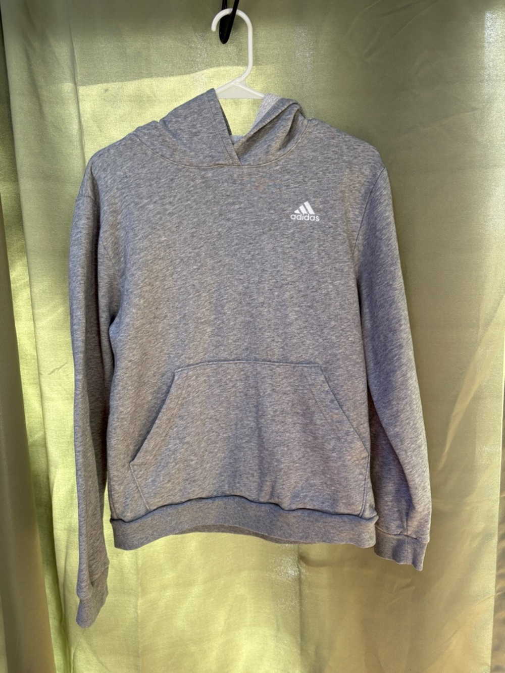 Adidas Gray Hoodie Youth XL / Fits Woman S/XS Minimal Logo Sweatshirt Pullover